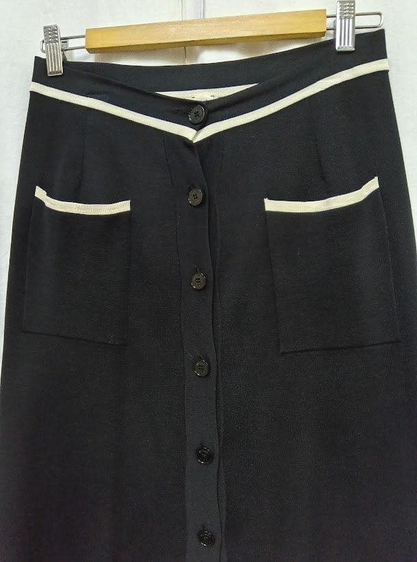 HERMES☆エルメス シルク カシミヤ ひざ丈 ニットスカート