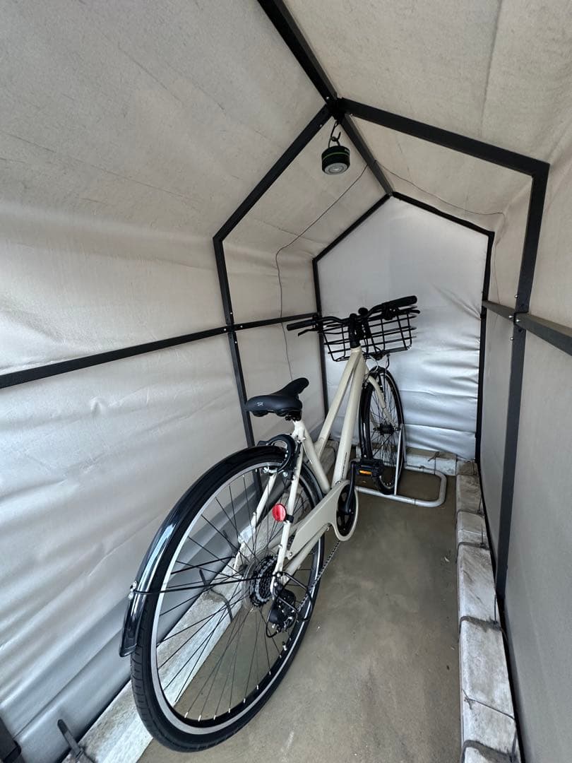 【バキ】美品 あさひ オフィスプレスN 前カゴ付 クロスバイク ベージュ