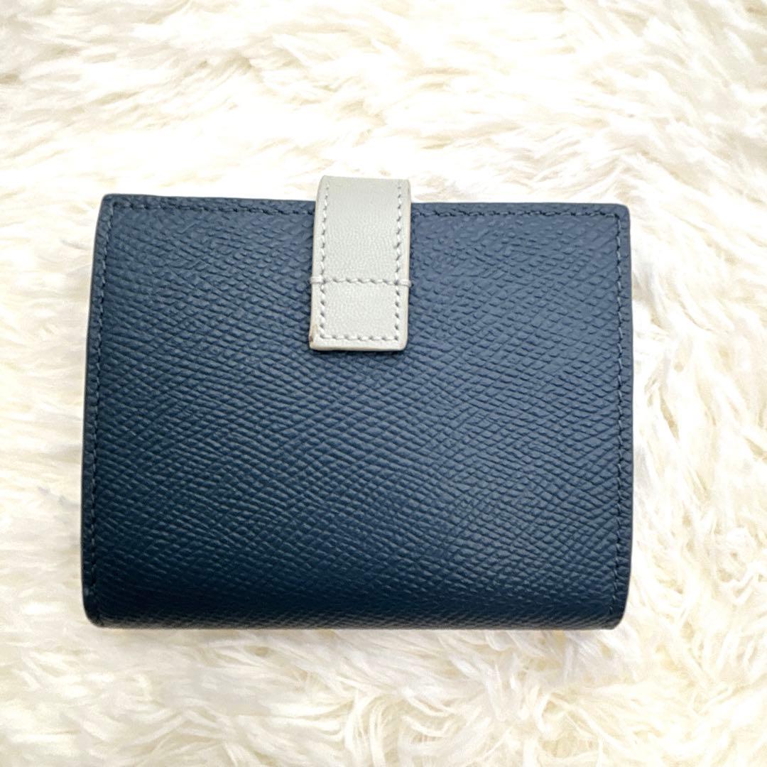 極美品✨️CELINE 二つ折り財布 ネイビー スモールストラップウォレット