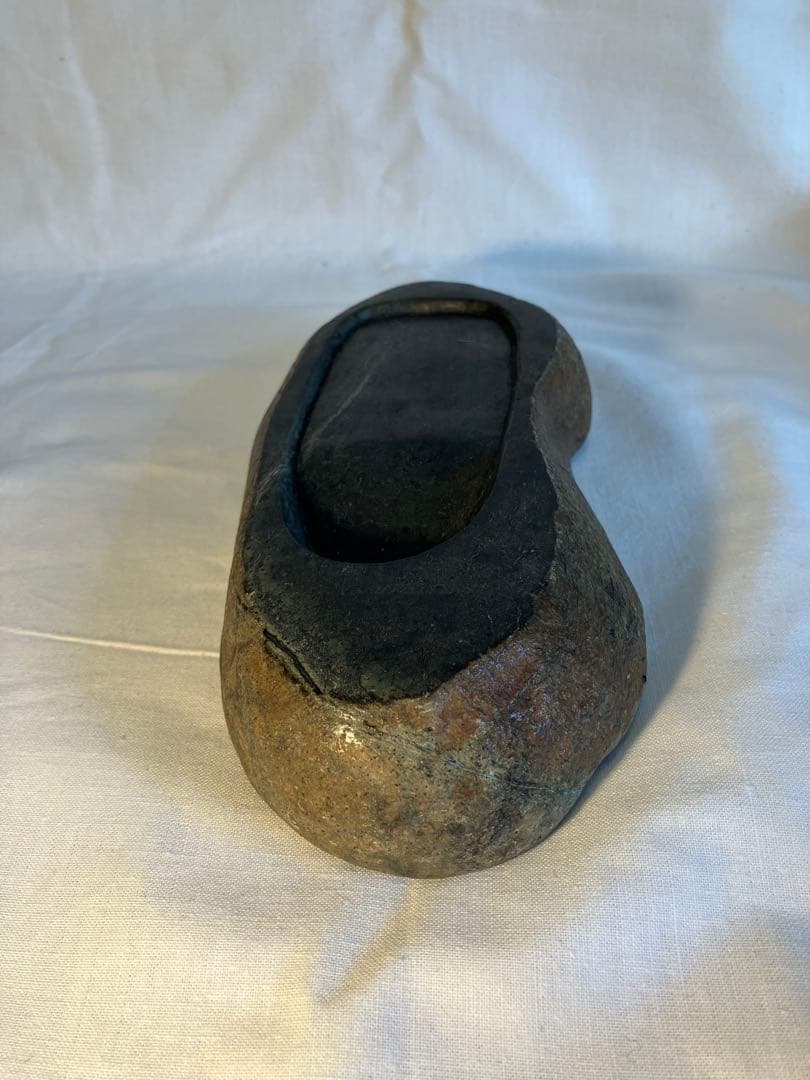 沓形の硯 文房四宝 書道具 自然石