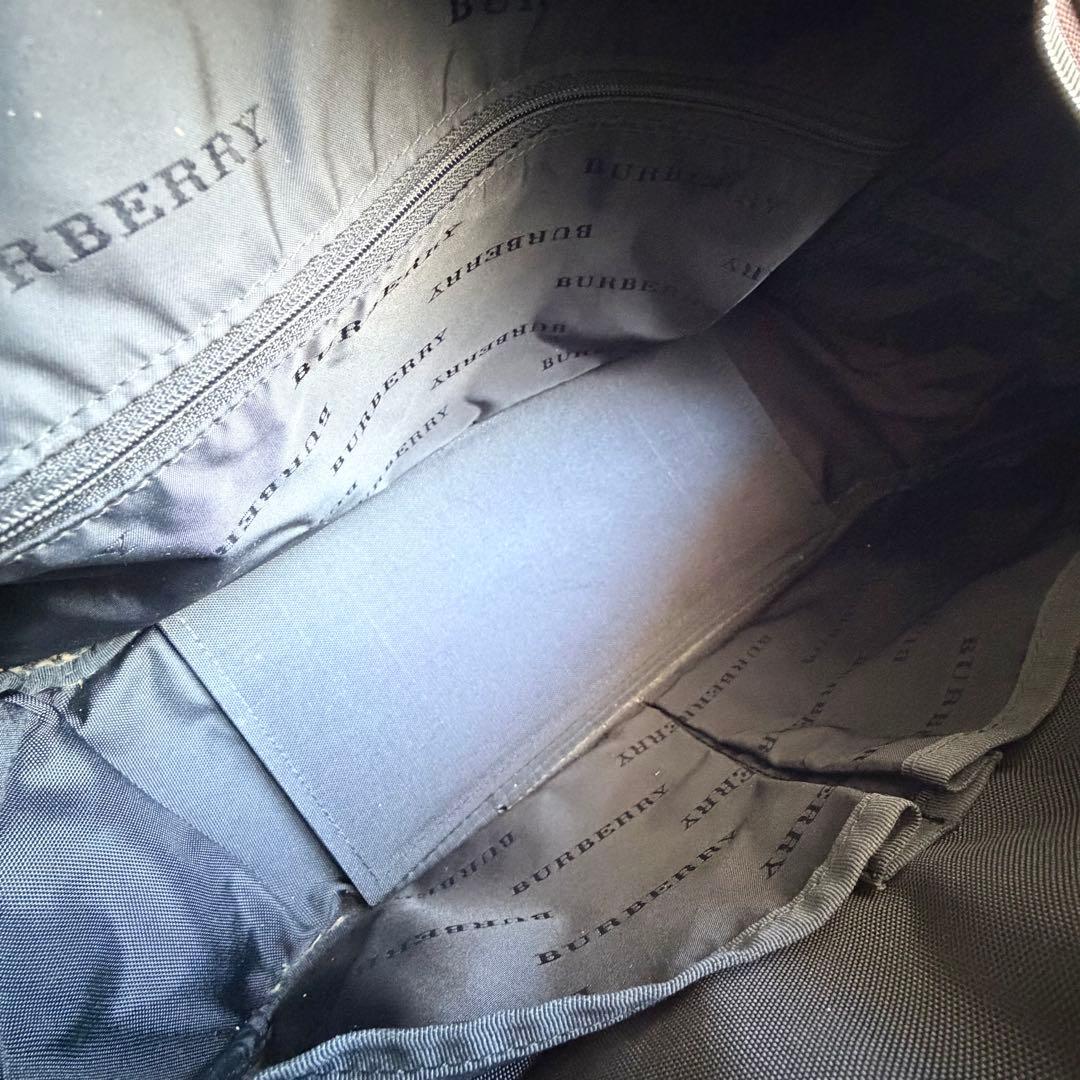 ⭐️バーバリー⭐️ノバチェック×レザー ハンドバッグ ミニボストン ブラウン