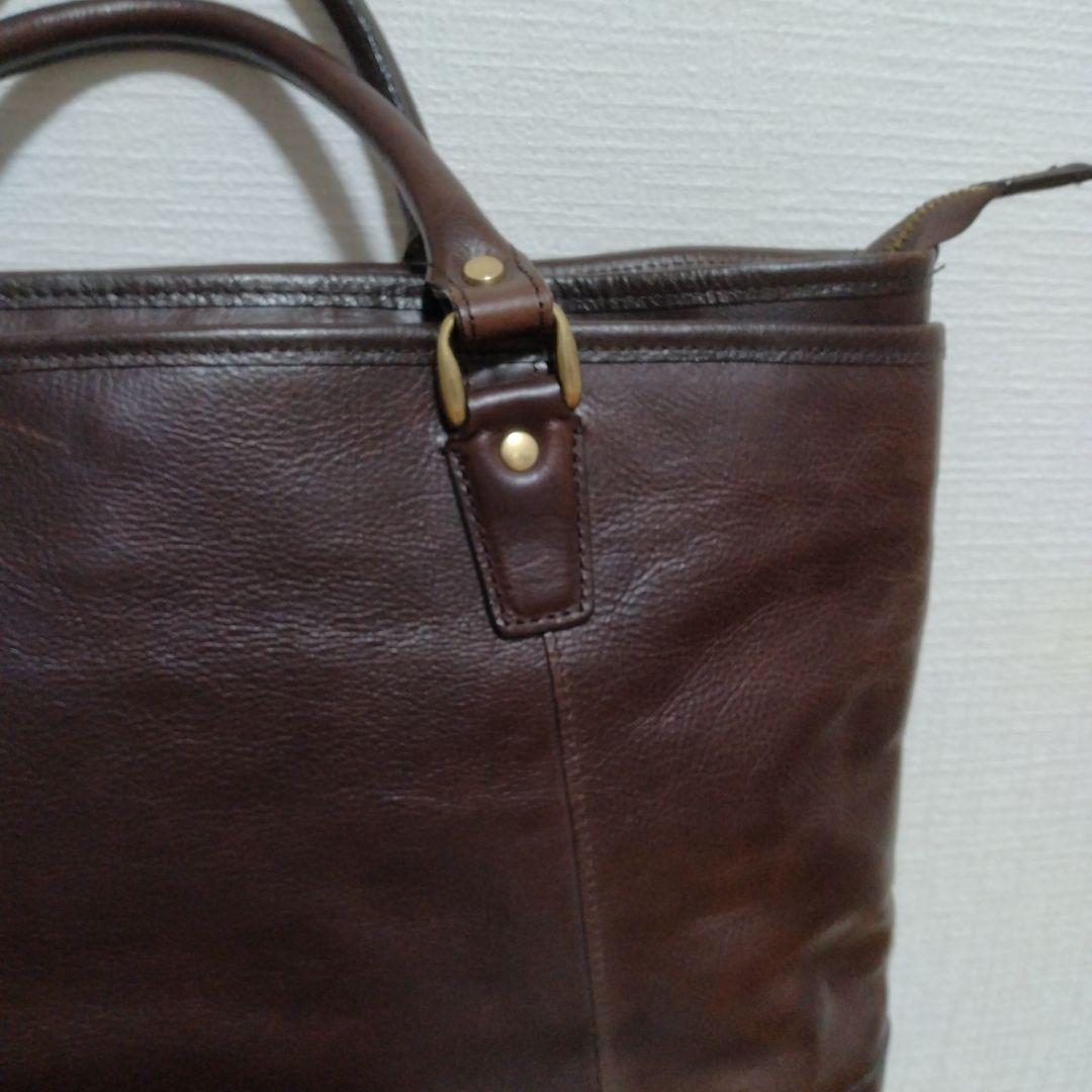 豊岡鞄　ダークブラウン レザー ビジネスバッグ