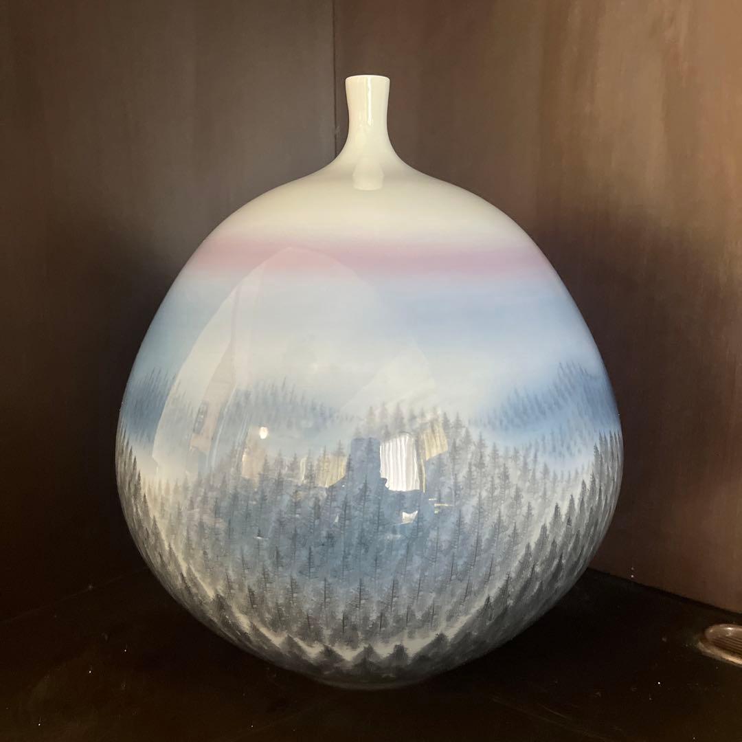 藤井朱明 飾り壺 花器 日展人気作家 有田焼