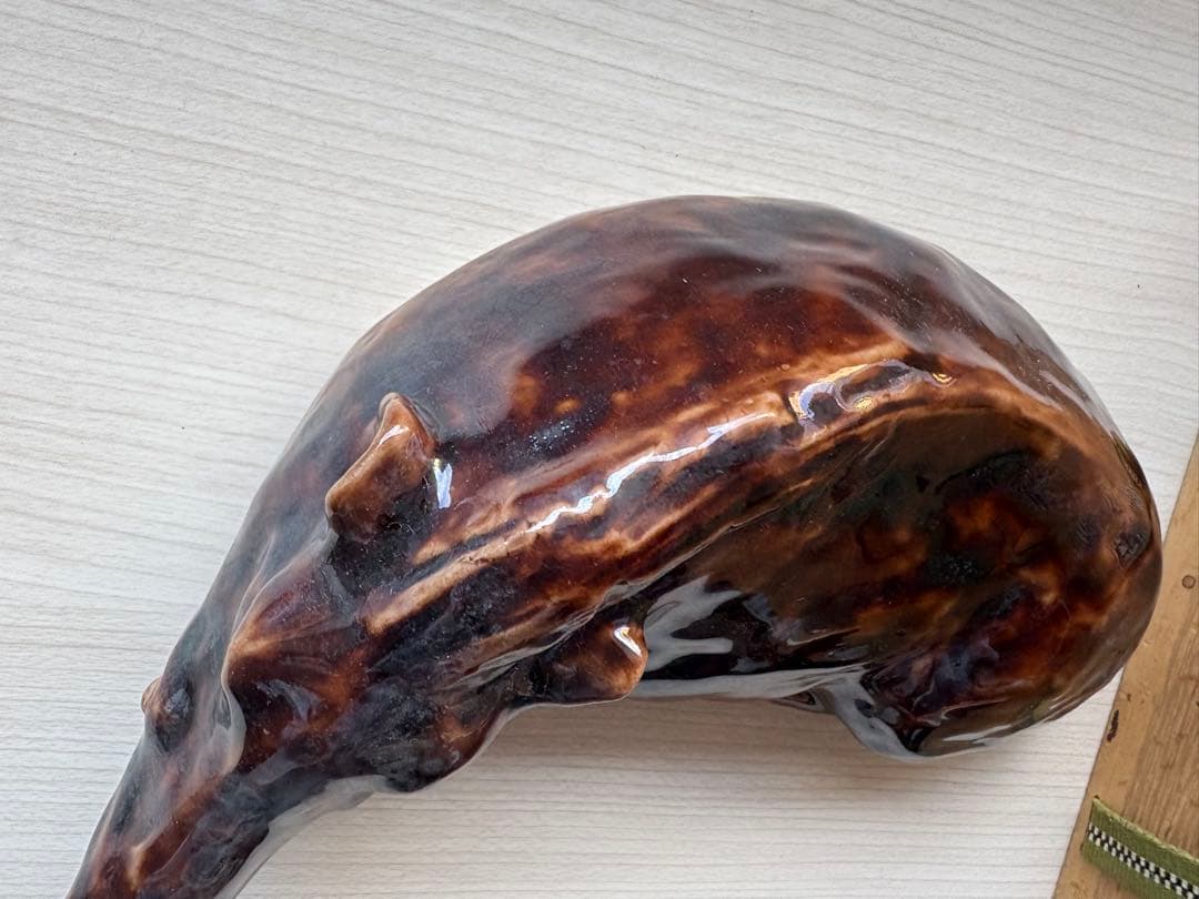 九谷焼 徳田八十吉 猪 イノシシ 置物　陶器