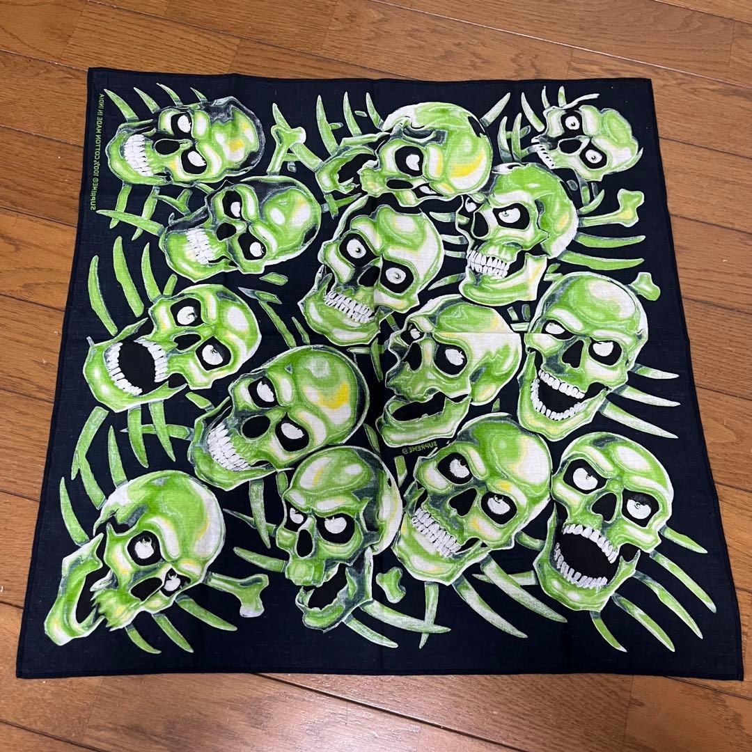 Supreme Skull Pile Bandana Green バンダナ