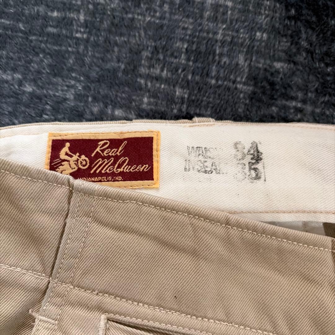 Real McQueen ベージュ チノパン 34 メンズ