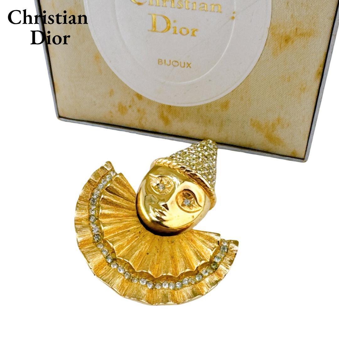 レア】クリスチャンディオール ピエロ ブローチ GP ラインストーン