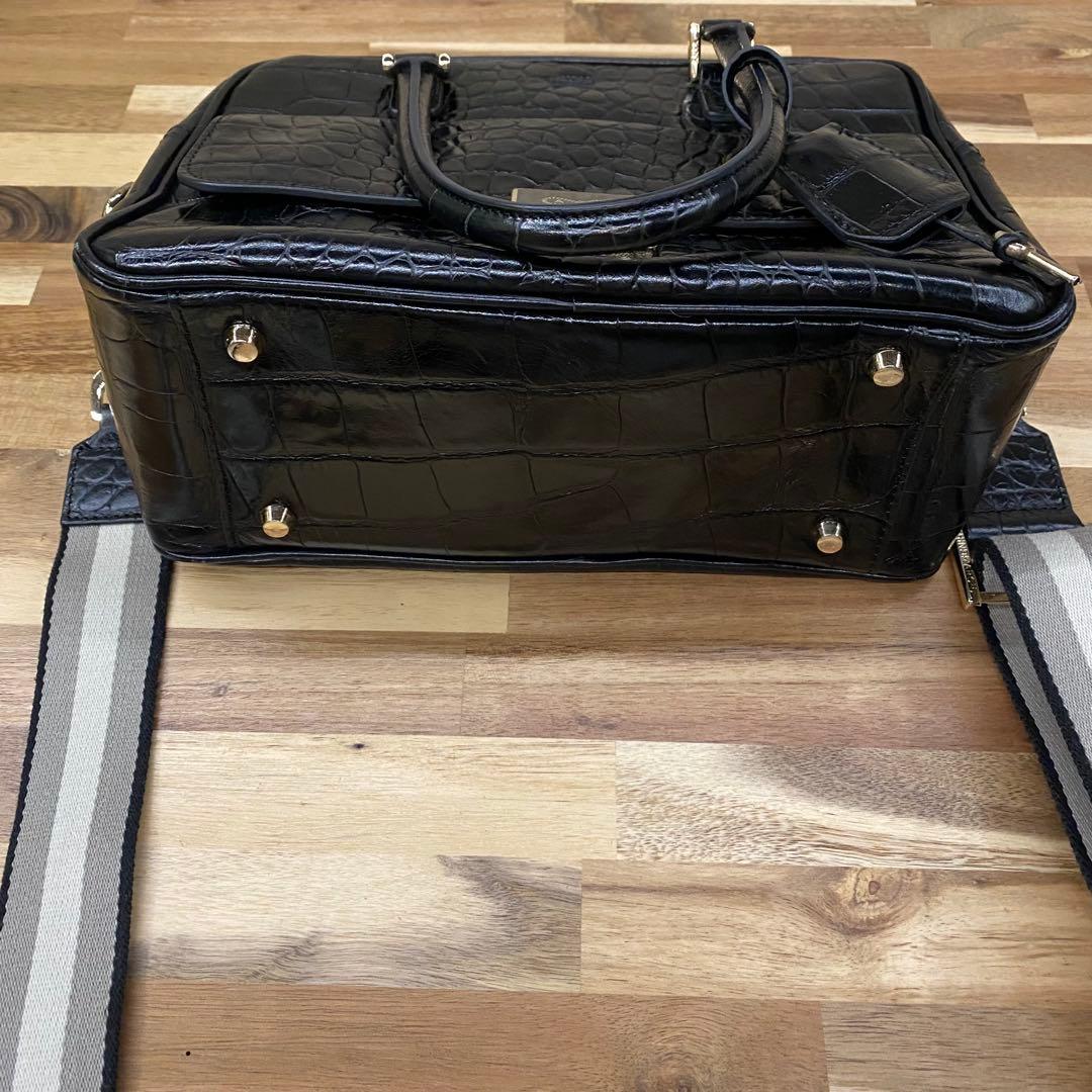 s*4様 Anya Hindmarch クロコ型押し 2WAY ハンドバッグ カ