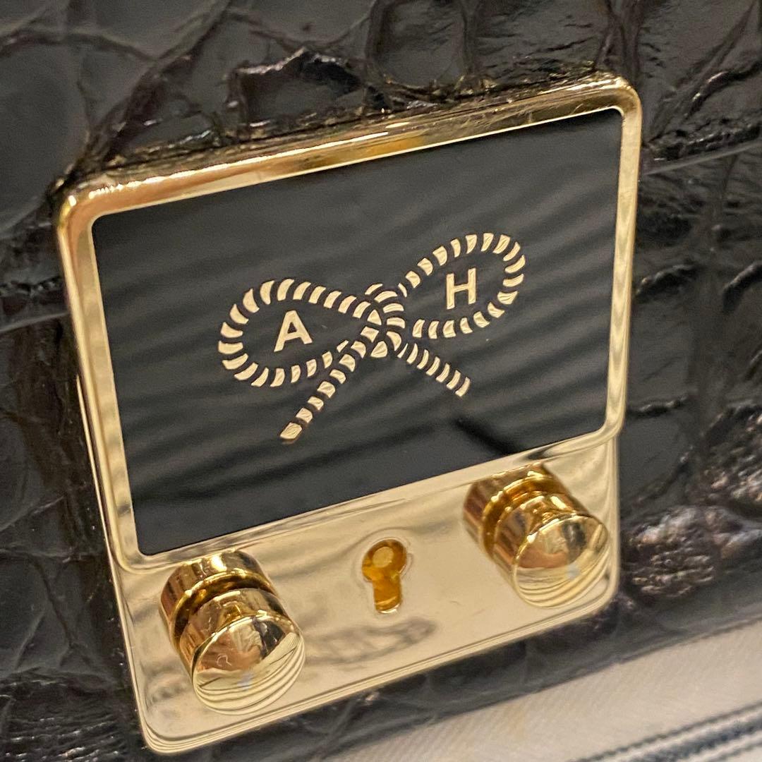 s*4様 Anya Hindmarch クロコ型押し 2WAY ハンドバッグ カ