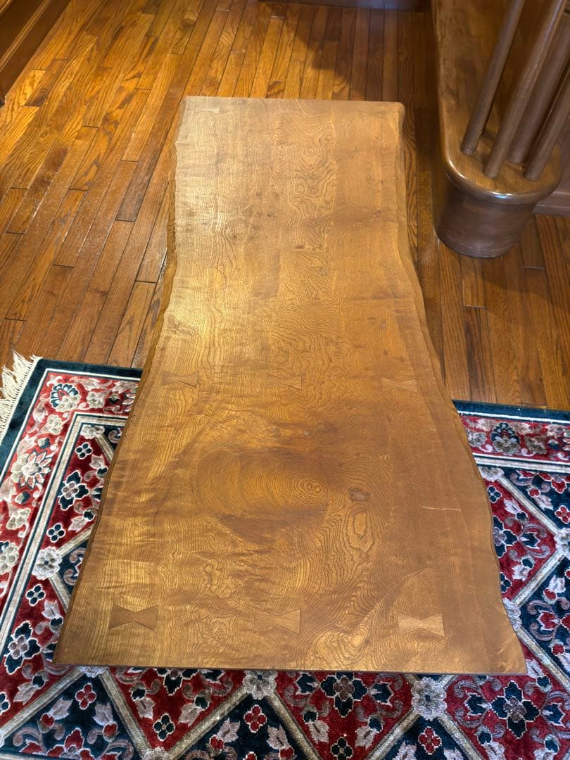 レア！無垢材 縮み杢 高級家具 一枚板 座机 文机 座敷机 座