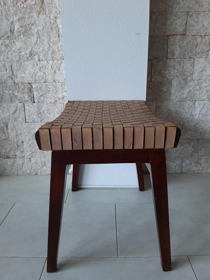 本革スツール～Woven leather stool～
