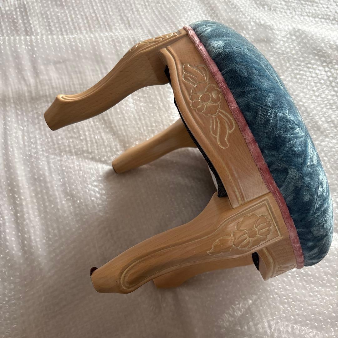 フットスツール　色褪せなし　美品　ベルベット　2脚セット　アフタヌーンティー
