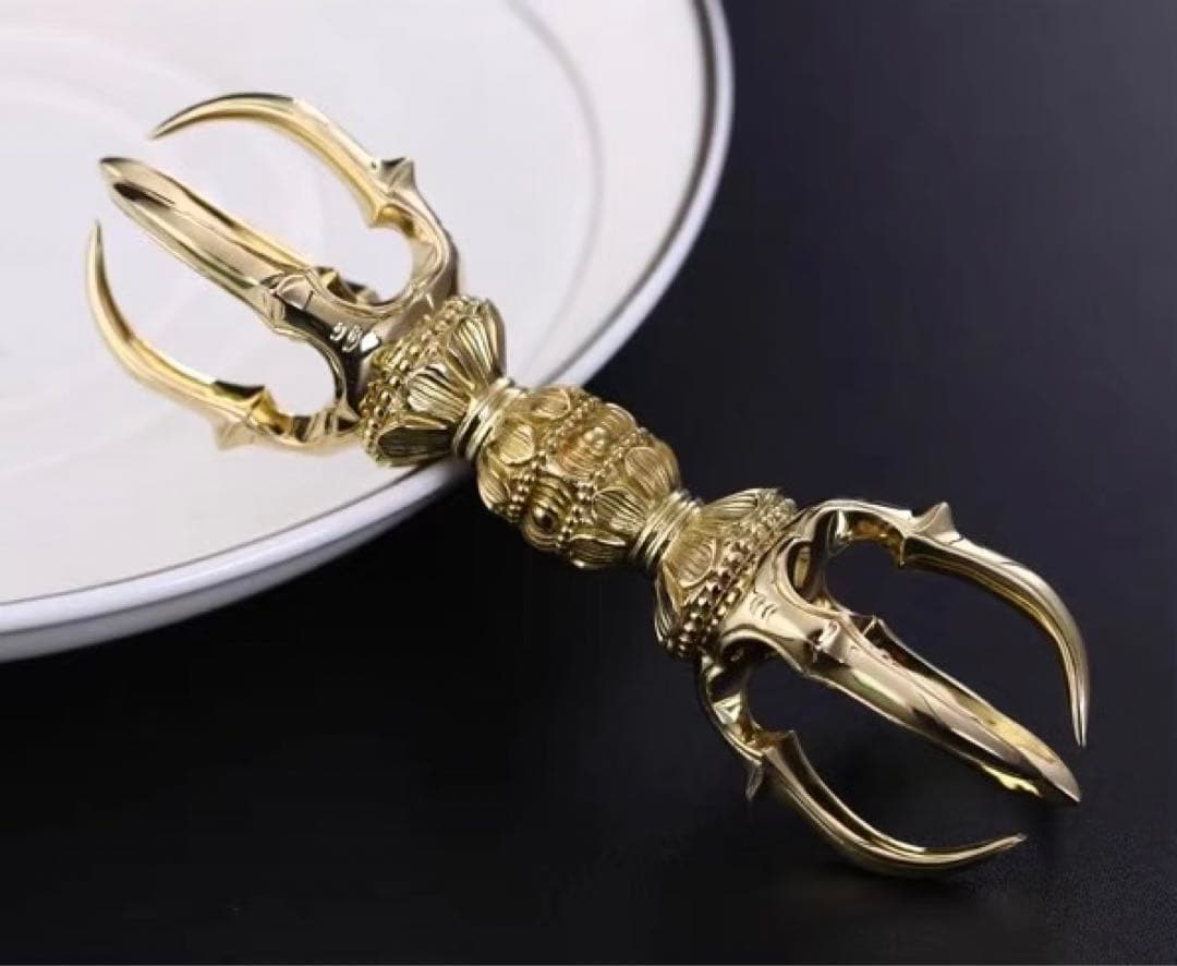 希少 金剛杵 五鈷杵 法具 チベット密教 ビンテージ バジュラ 仏教美術