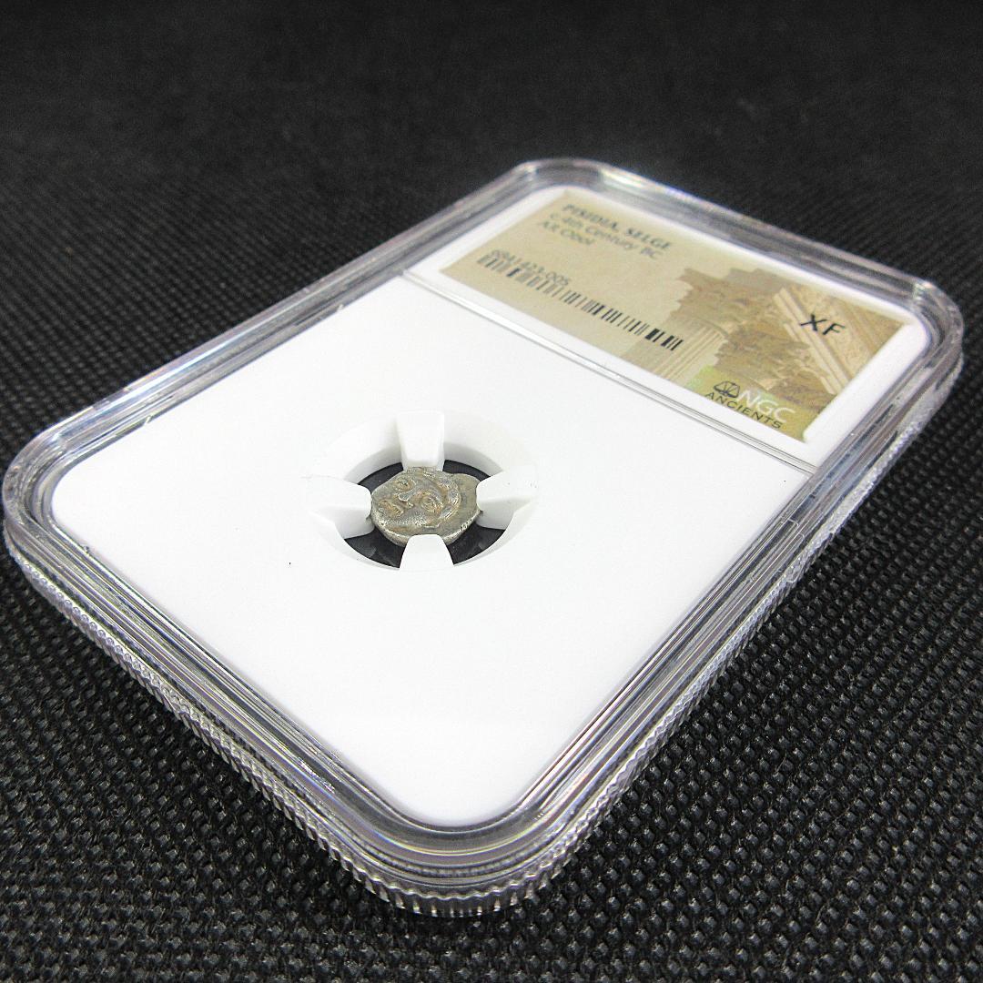 紀元前４世紀 古代ギリシャ ピシディア オボル銀貨 NGC アンティーク 