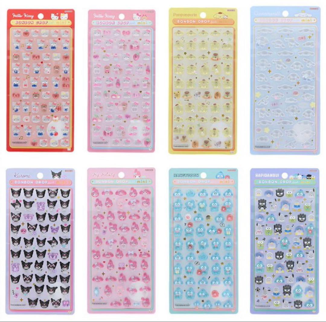 (155)サンリオ　ボンボンドロップシール　ミニ　コンプリート