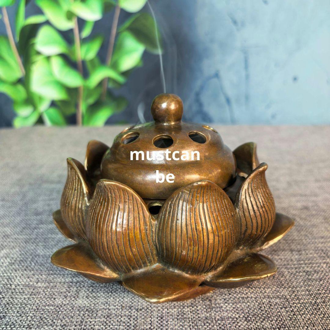 銅器 透かし彫り蓮花炉 家庭 茶台 客間 書斎 香炉 工芸品 置物