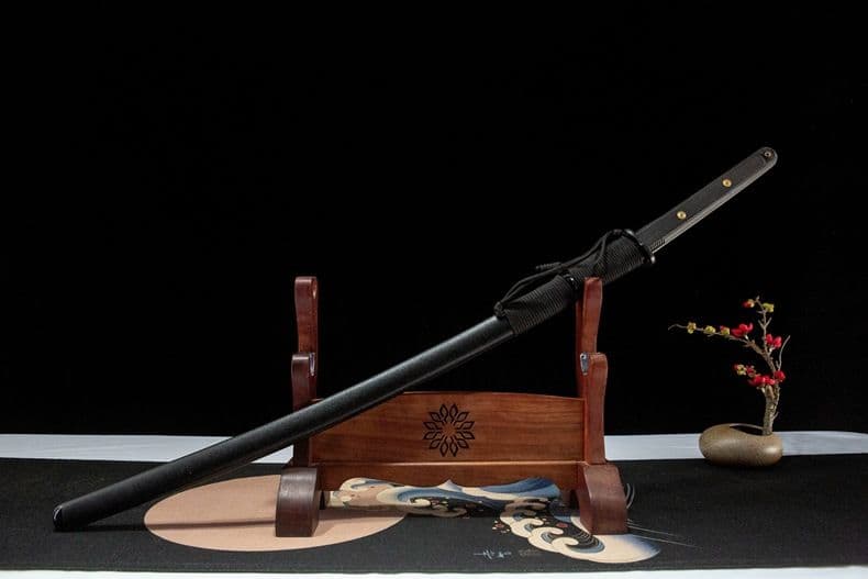 戦術刀 ロングタイプ 古兵器 武具 刀装具 鍛造打 鋼刀 冷兵器 黒武者 武士道