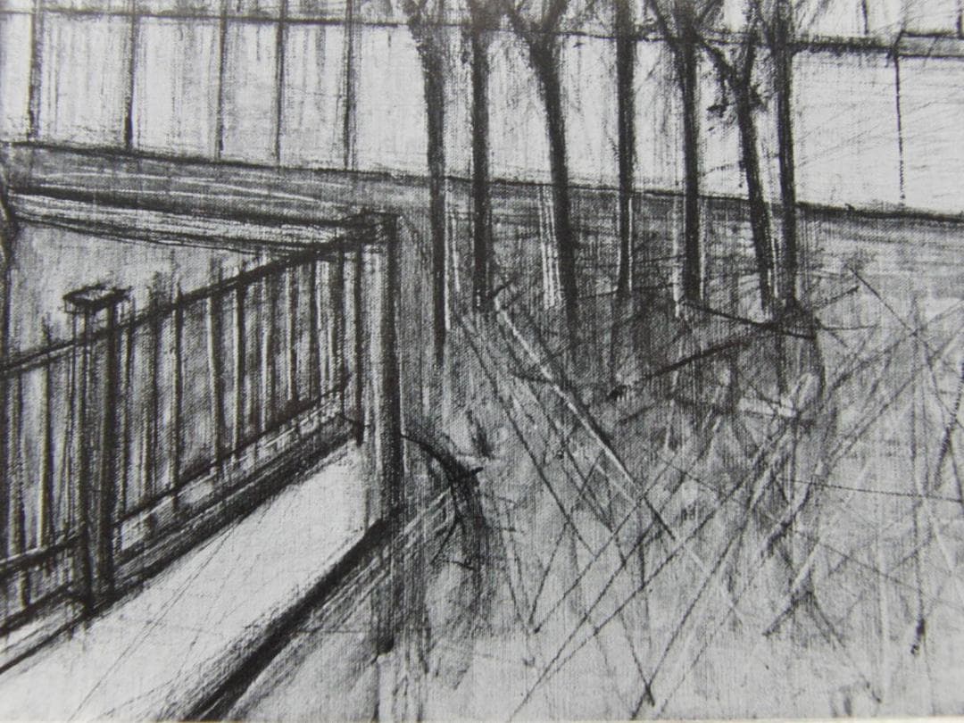 ベルナール・ビュッフェ、「Eglise」、希少画集の額装画、人気作品