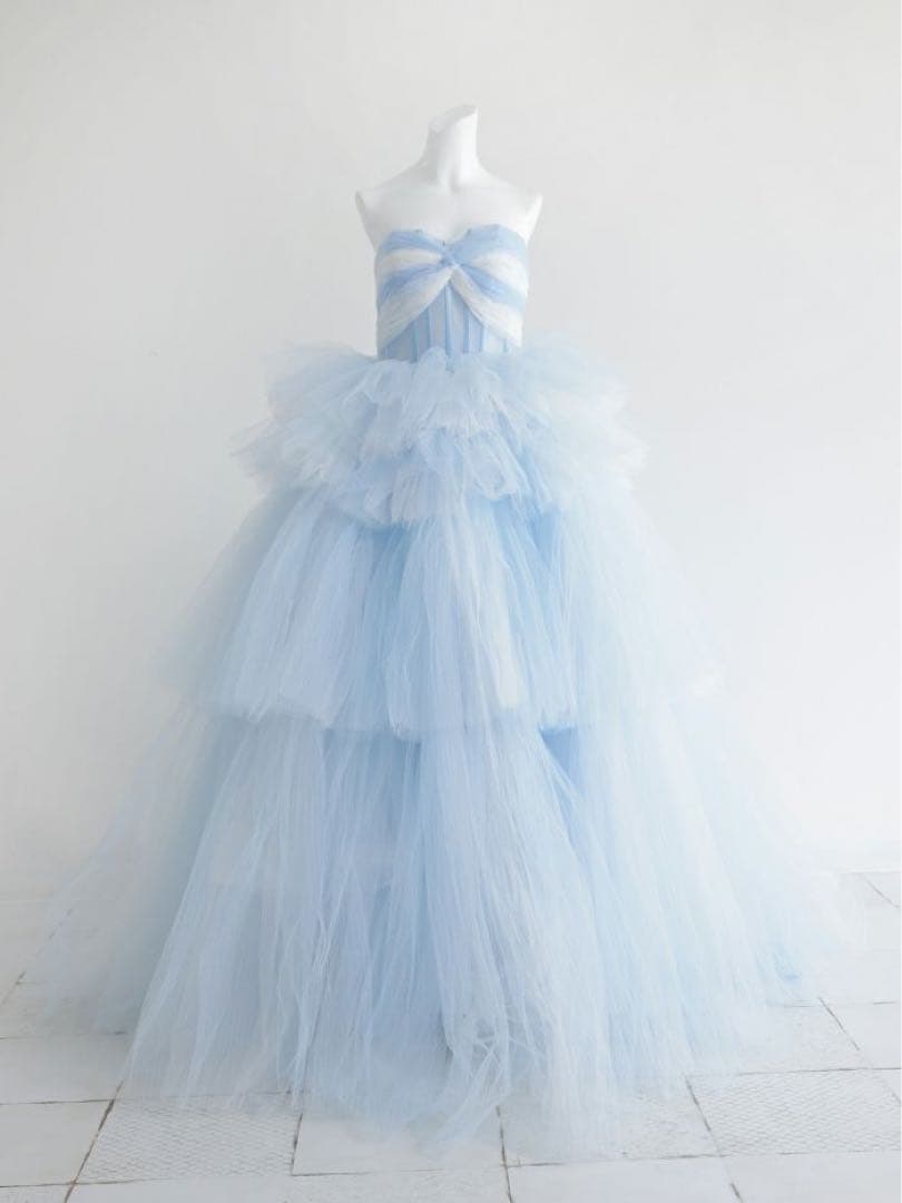 vanityME 4段チュールスカート バースデードレス ブルー