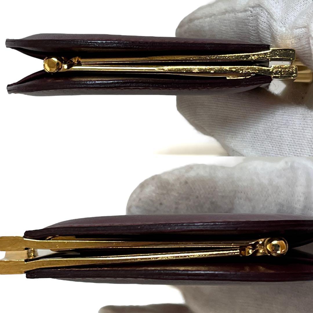 Cartier カルティエ ケース がま口 マストライン レザー ボルドー