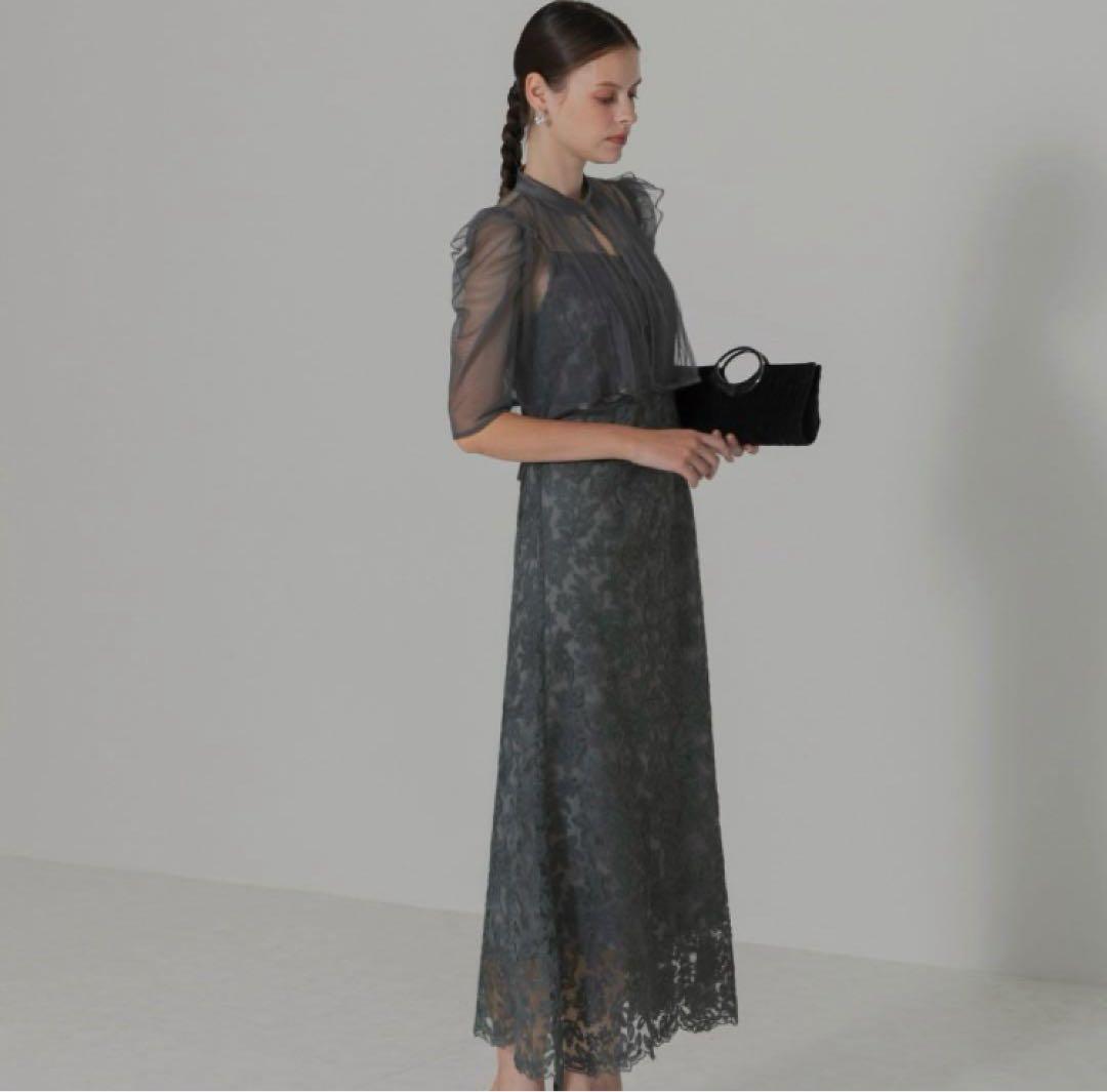Leja ボレロ　ワンピース　セットアップ　ドレス セット 結婚式　グレー　S