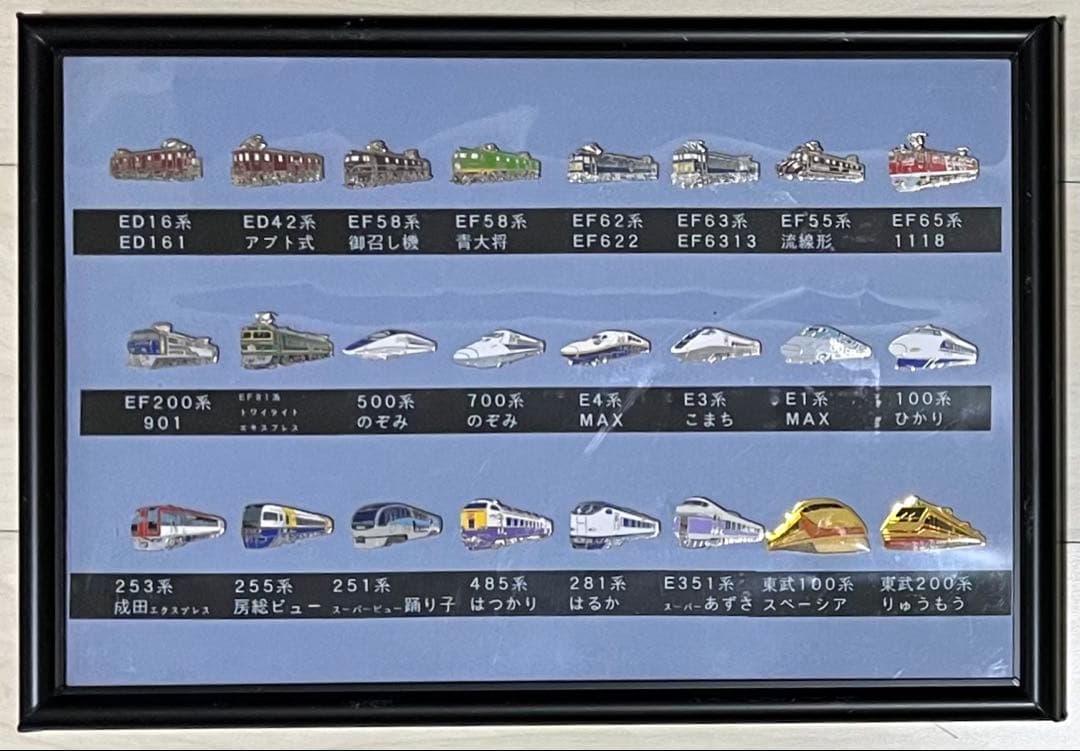 鉄道ピンバッジセット☆Tomix Club他 電車 汽車 額装6点計110個以上