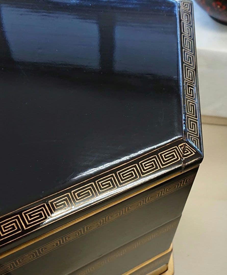 茶道具沈金六角重