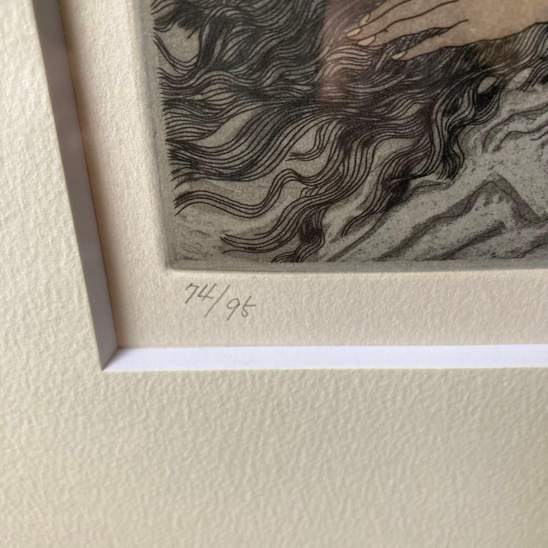 加山又造 銅版画 よこになる裸婦 No.74 エッチング