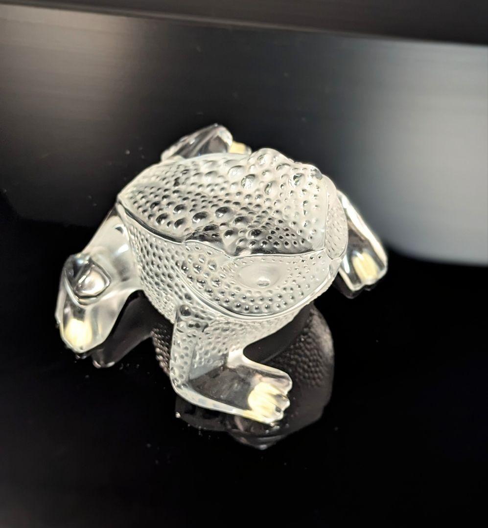 美品】LALIQUE ラリック カエル 蛙 クリスタルガラス フィギュリン