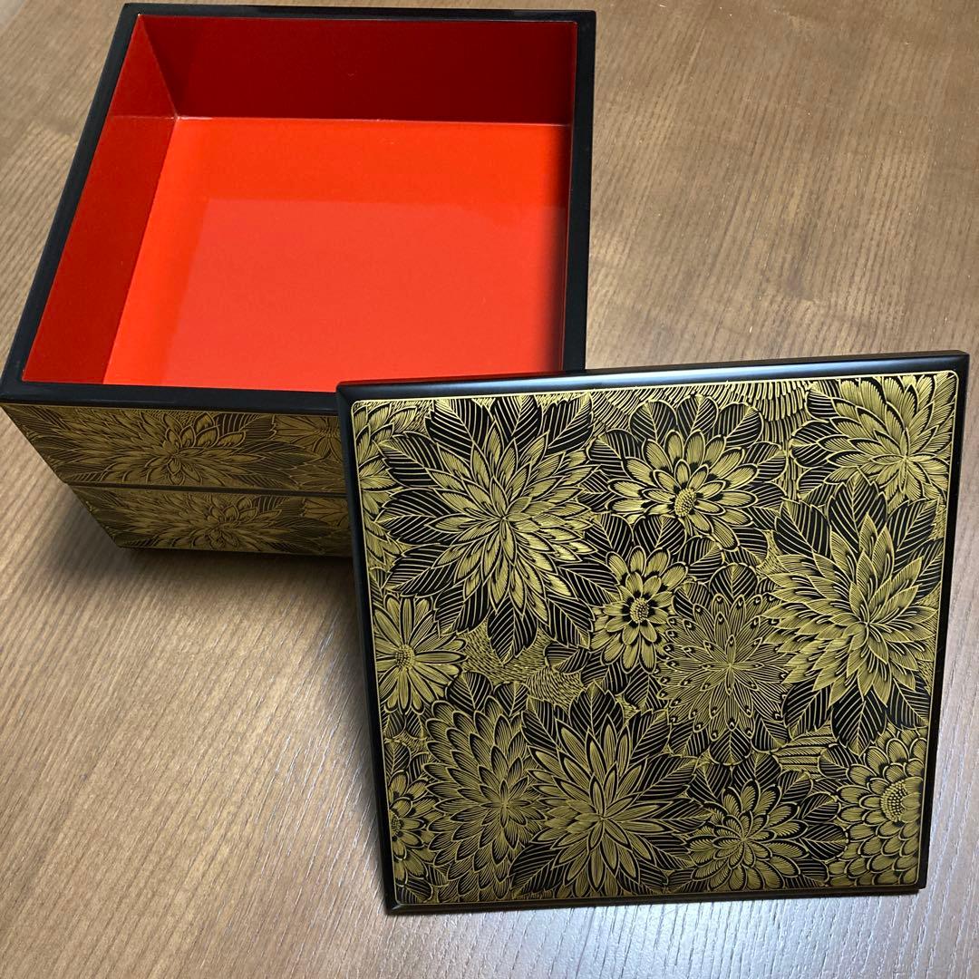 輪島塗　花柄五段重箱　木箱付き　最終値下