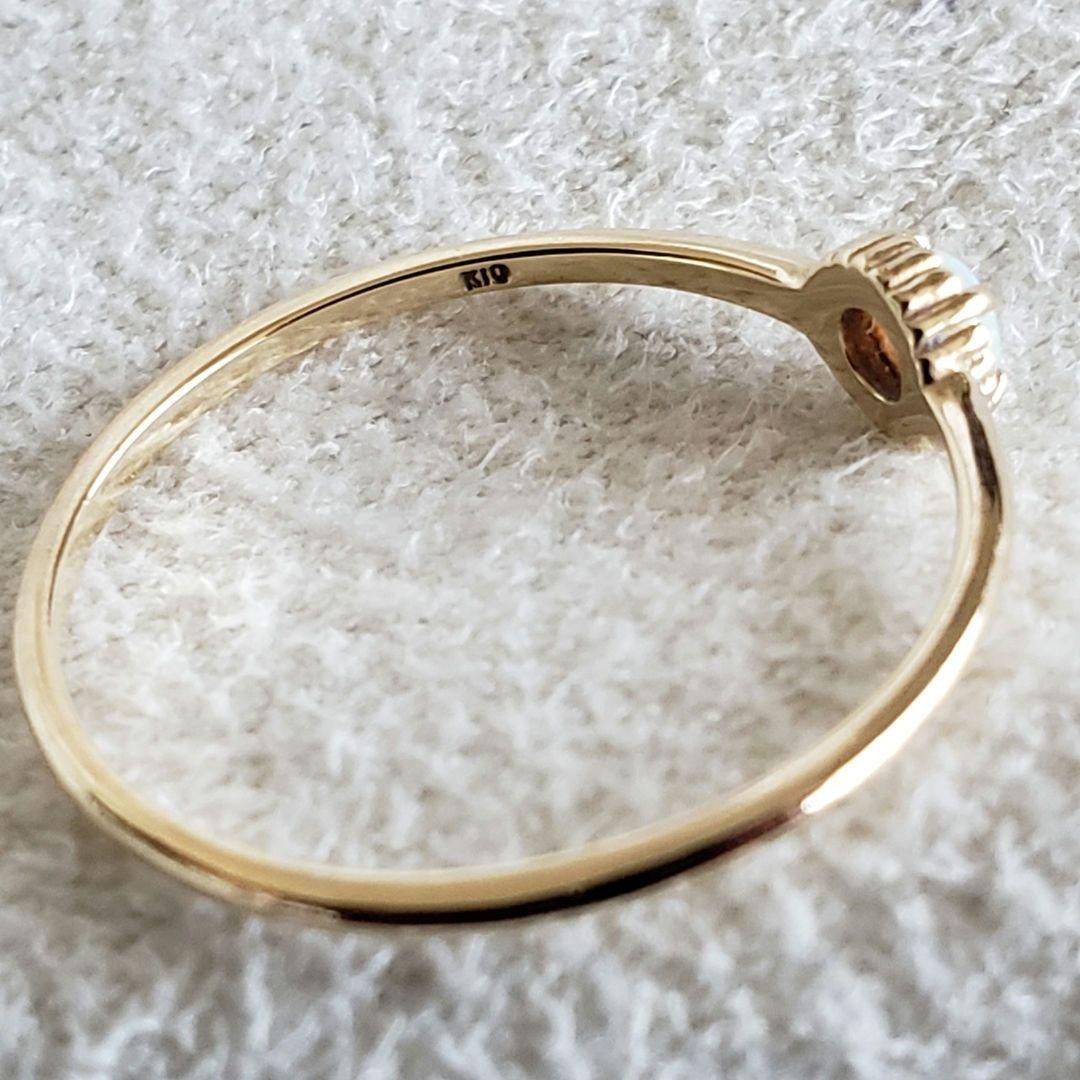 『エル』オパール♡9号【ノワールドプーペ】K10 虹色 ゴールドリング☆