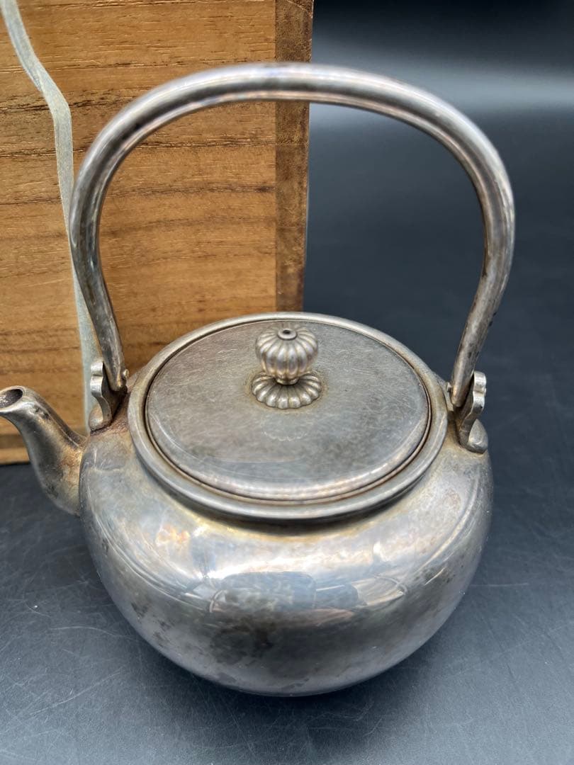 【純銀製】急須 箱付き 刻印あり