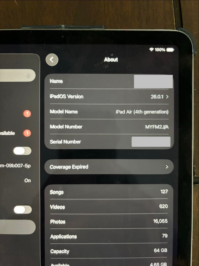 iPad Air 第四世代スペースグレー 室内利用 美品 箱 未使用ケーブル