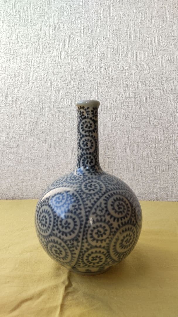 円左エ門　有田焼　花瓶　蛸唐草　鶴首瓶