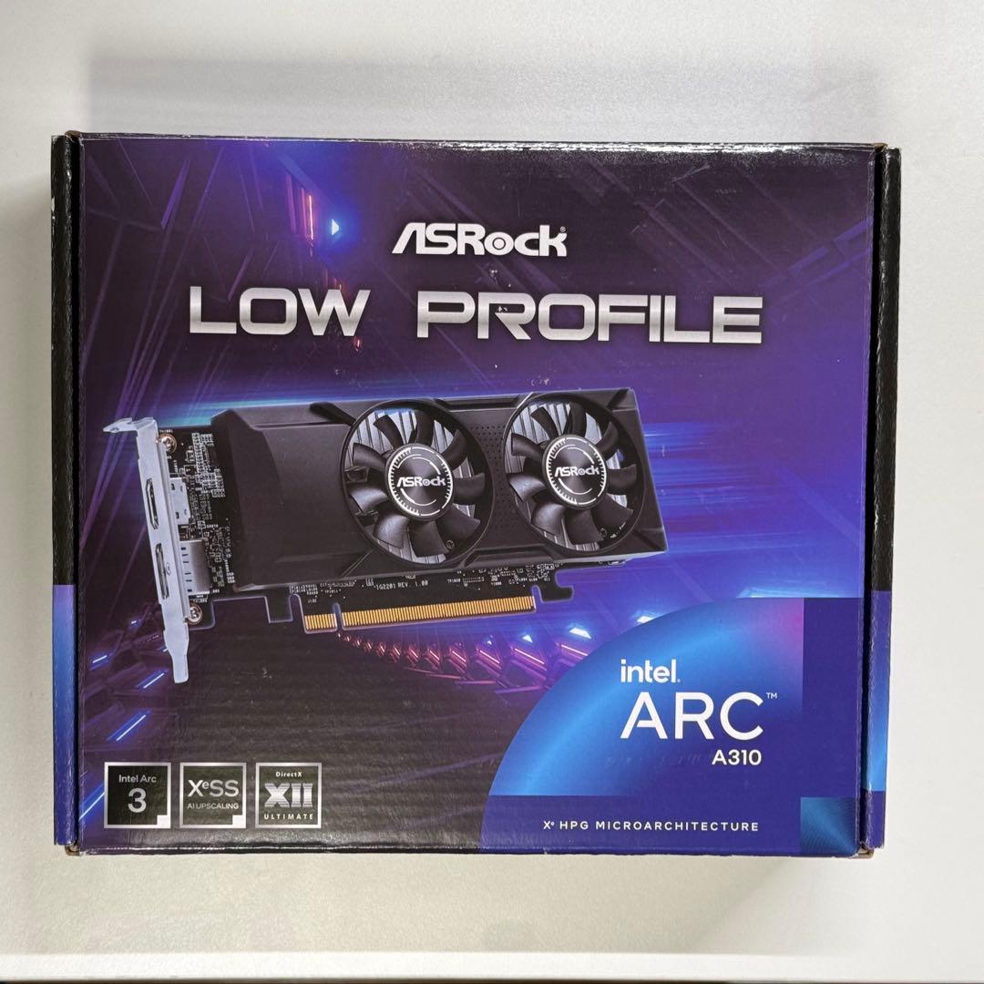 グラフィックボード・グラボ・ビデオカード ASRock Intel Arc A310 Low Profile 4GB ASRock Low Profile Arc A310 4GB GDDR6, PCIe 4.0, 2000 MHz Core