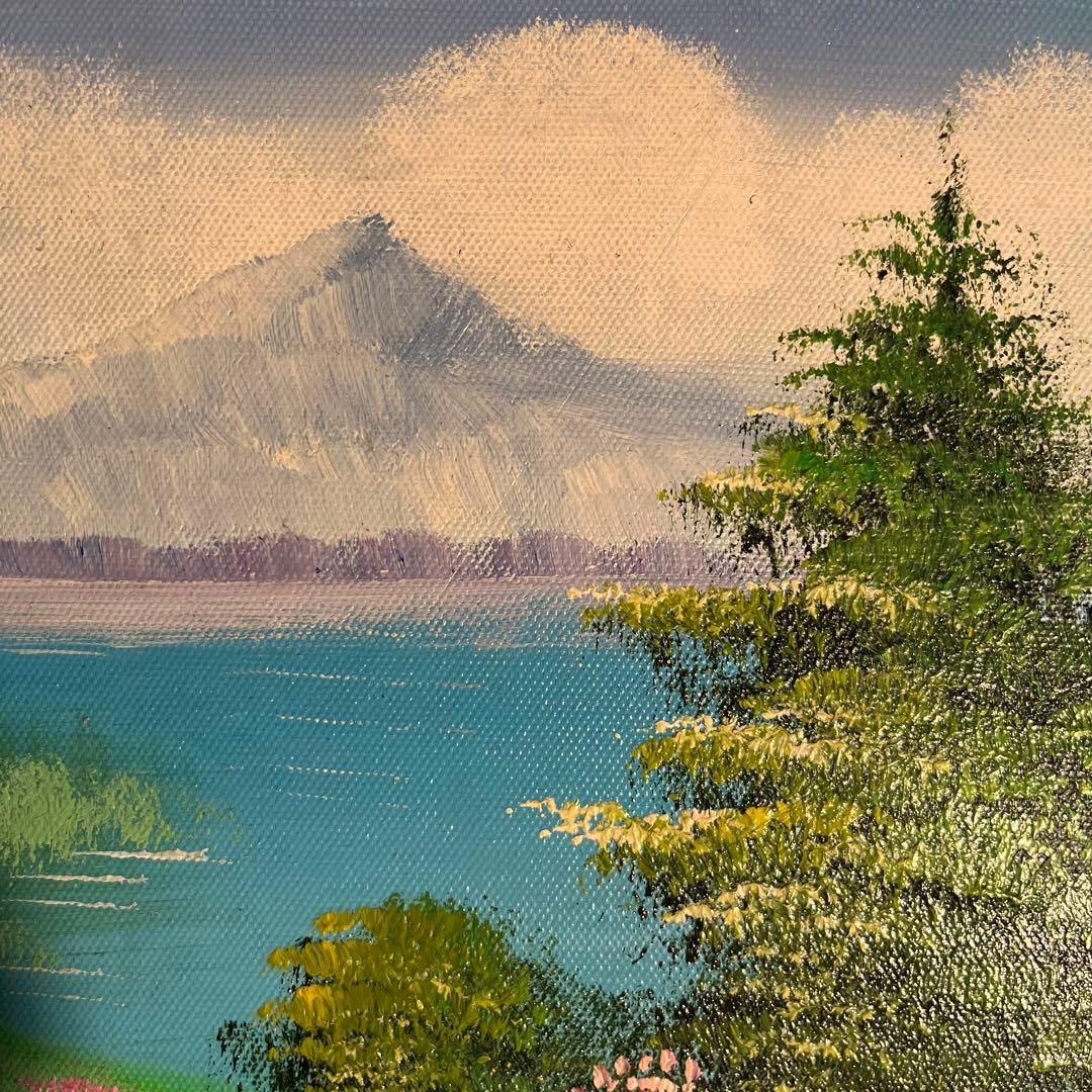 手書き油絵 春の訪れ 額付 絵画 インテリア 油彩画