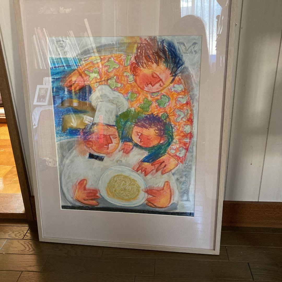 ニューヨーク在住作家。世界で一枚の絵。特注品。とても暖かみのある絵です