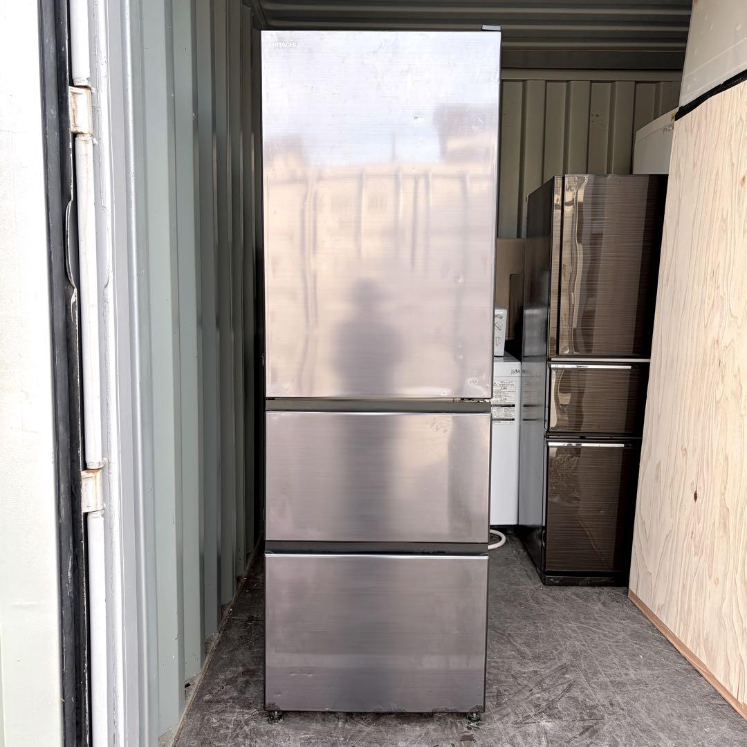 87運搬取付無料！ブリリアントブラック純正日立 シンプルスリム冷蔵庫！完動品美品