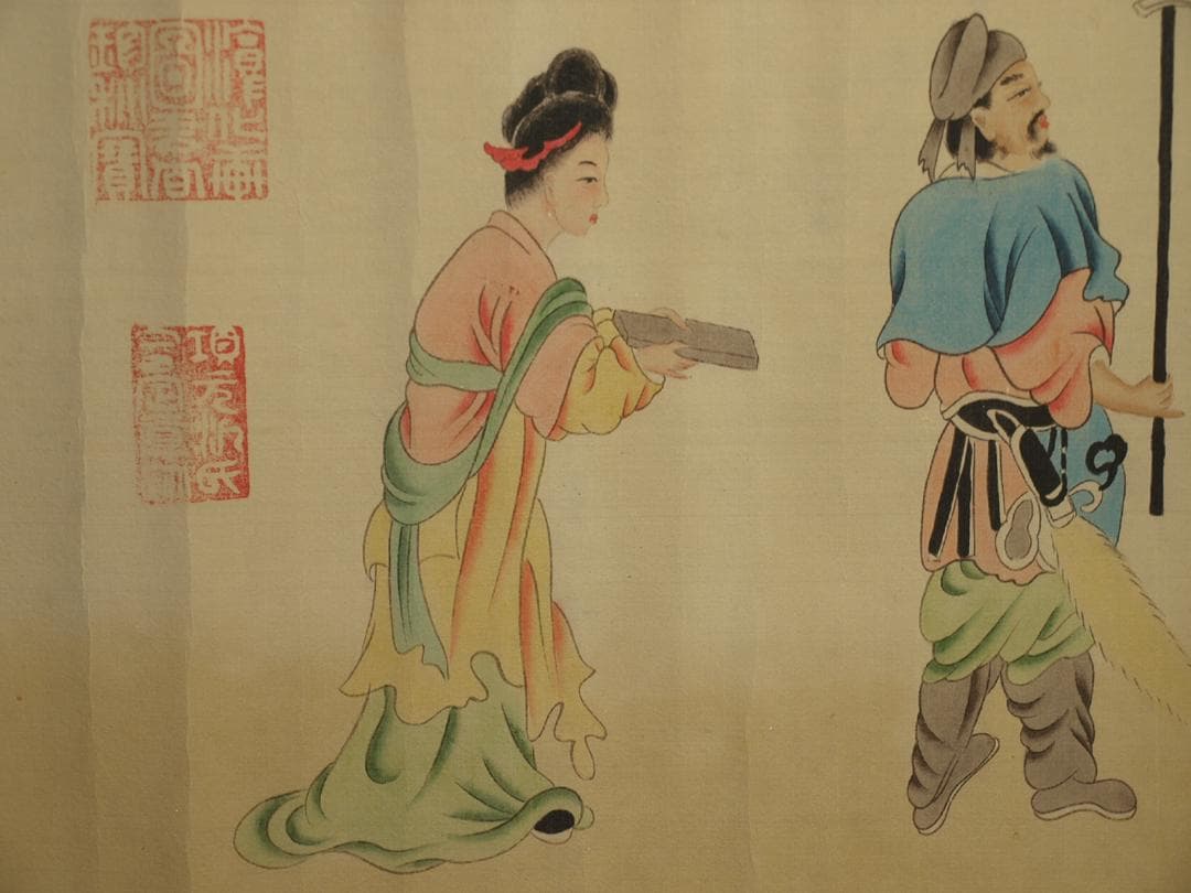 明時代の掛軸 激安骨董品 肉筆保証 博物 中国古美術 BD448A11-7 掛軸・