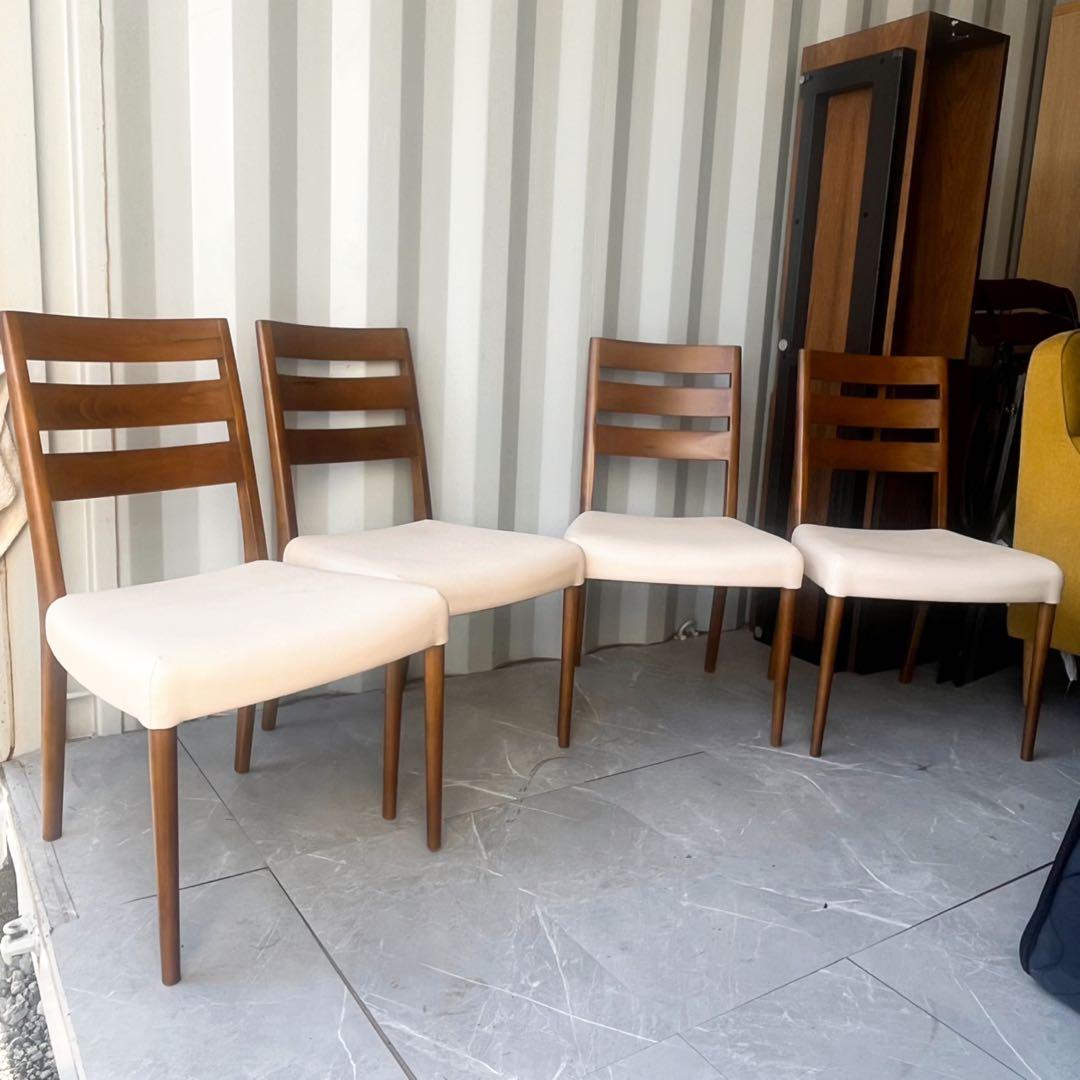 取付無料！カリモク家具 天然木北欧風ナチュラルダイニングテーブル&チェア4脚✨