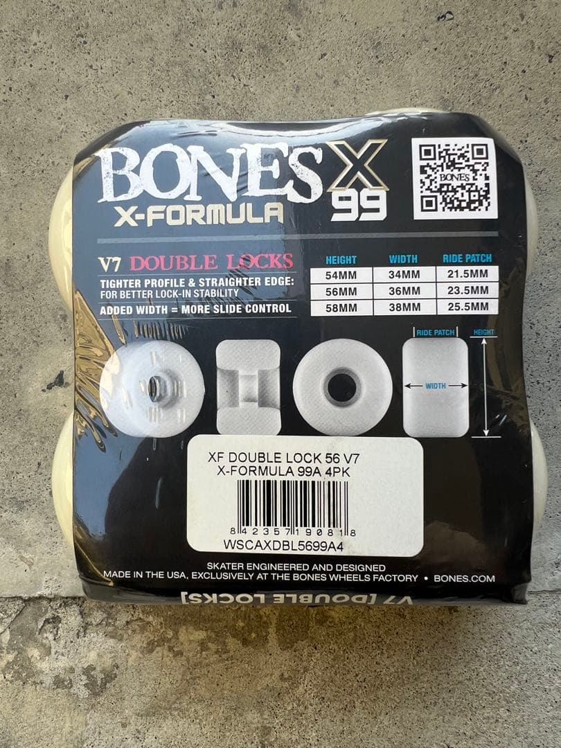 スケートボード Bones X-formula Double Locks 56mm