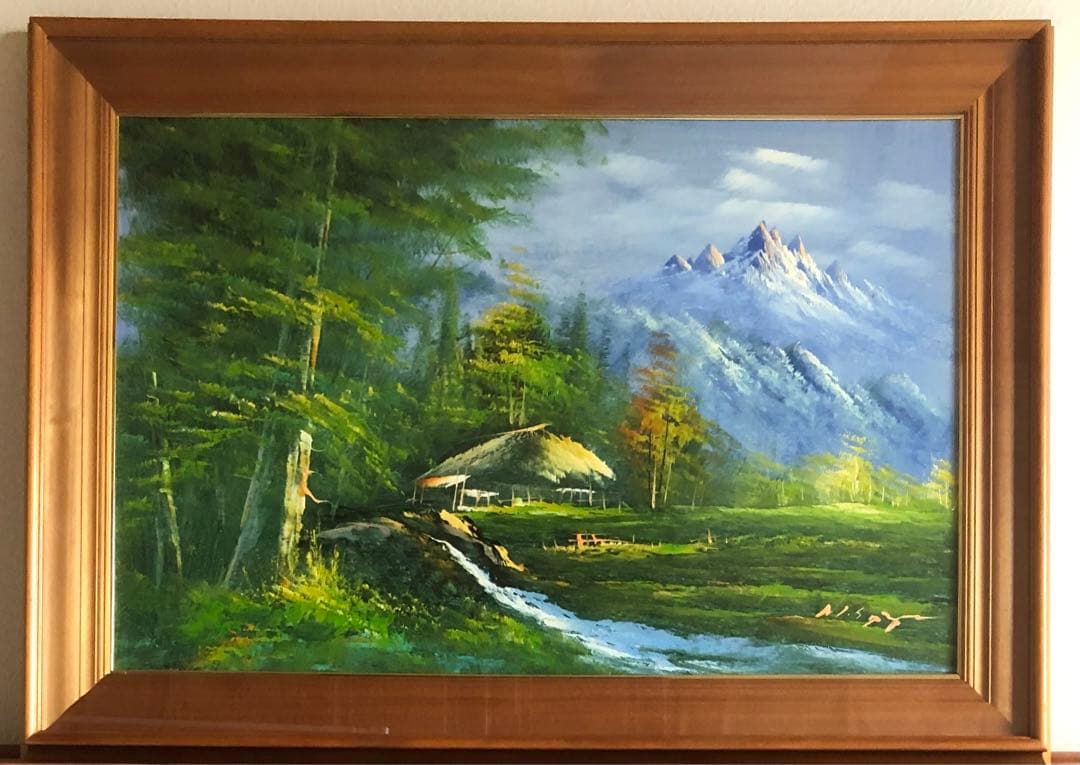 油彩画 【額縁付】 8160 SM 227×158mm 油彩額縁 UVカットアクリル板仕様 - 額縁 - 激安