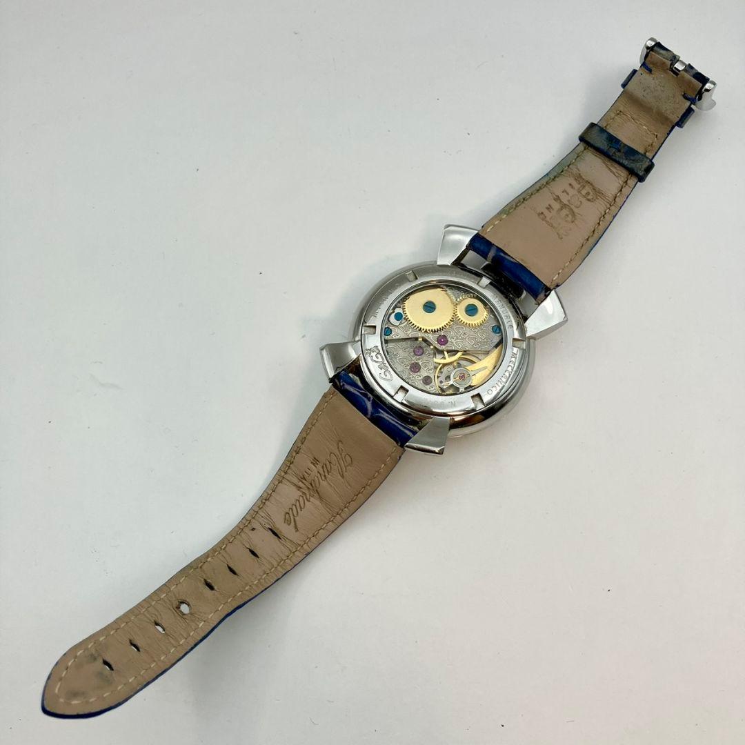 【稼働品】GAGAMILANO ガガミラノ 腕時計 手巻き式 マヌアーレ48 黒
