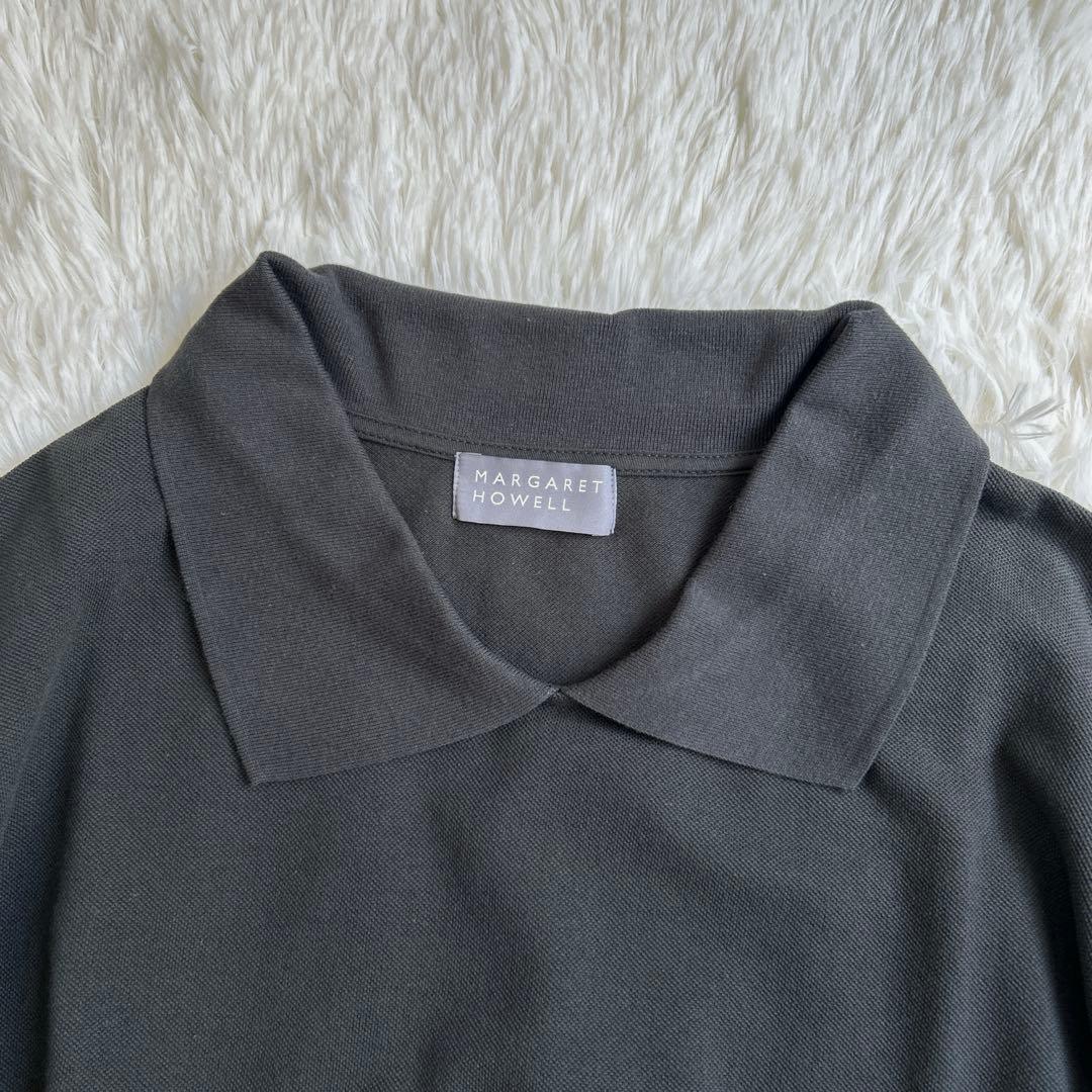 マーガレットハウエル オーガニックコットン ポロシャツ 24ss ブラック II
