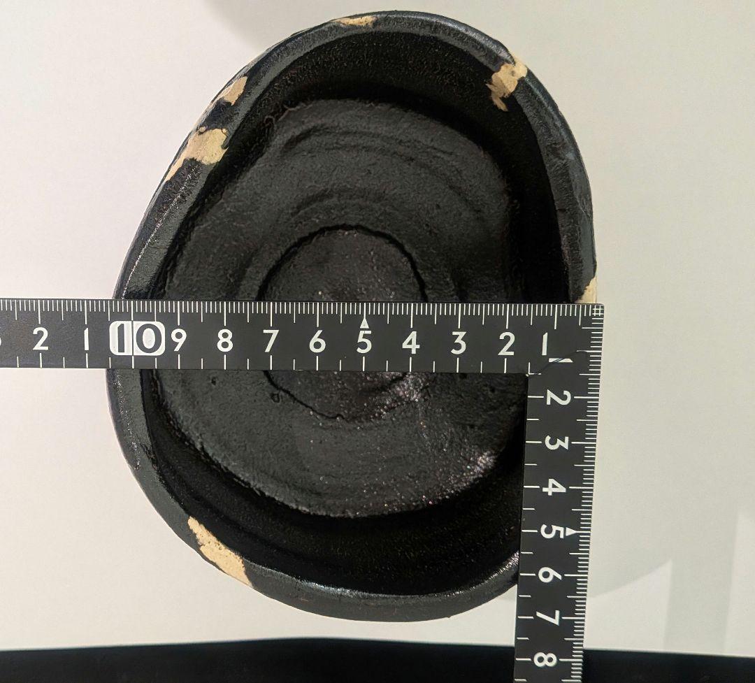 竹村脩』くろがね窯 黒織部 茶碗 茶道具 高知 共箱 抹茶