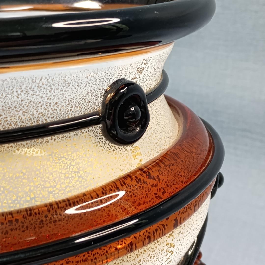 □岩田久利 作 『硝子紋章花壷』 共箱27cm花瓶技工名品 日展評議員