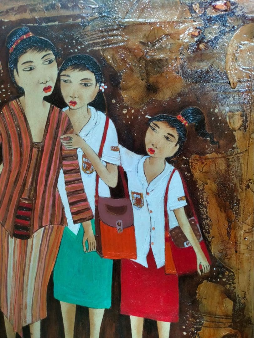 バリ絵画:title tak kenal lelah疲れ知らず