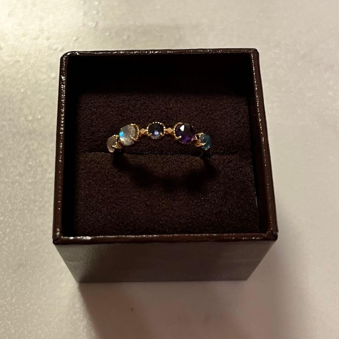 【未着用】agete アガット K10マルチストーンリング