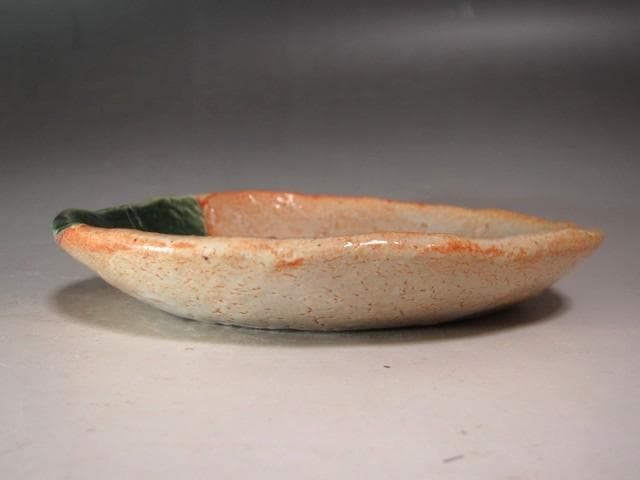 ★　北大路魯山人　織部蟹絵平向　温かみある一品です★x598