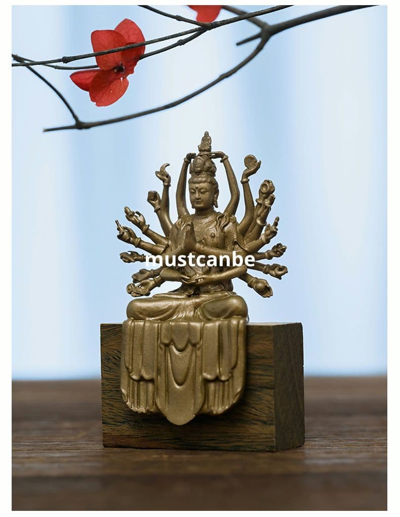 仏教美術 仏像 千手観音菩薩仏像 銅製 銅器 工芸品 置物